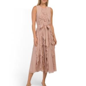 Elegant Pink Ruffle Dress